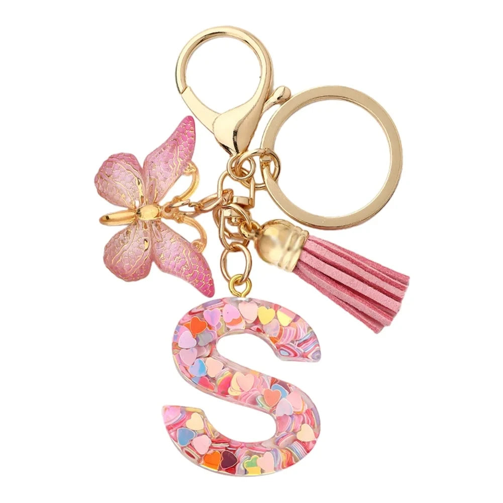 Bijou de Sac Initiale – Porte-clés Fleur Personnalisé
