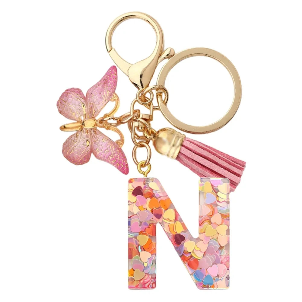 Bijou de Sac Initiale – Porte-clés Fleur Personnalisé