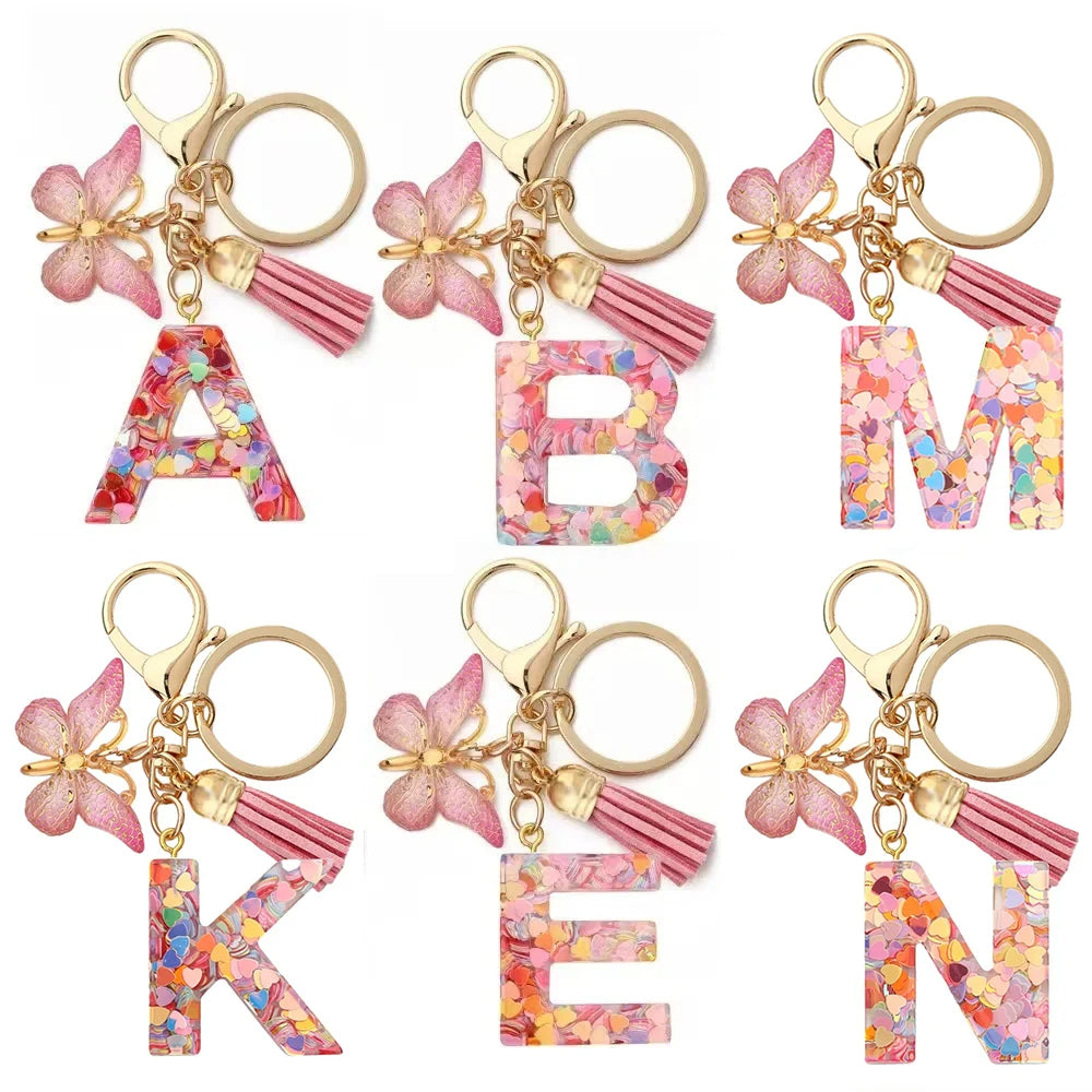 Bijou de Sac Initiale – Porte-clés Fleur Personnalisé