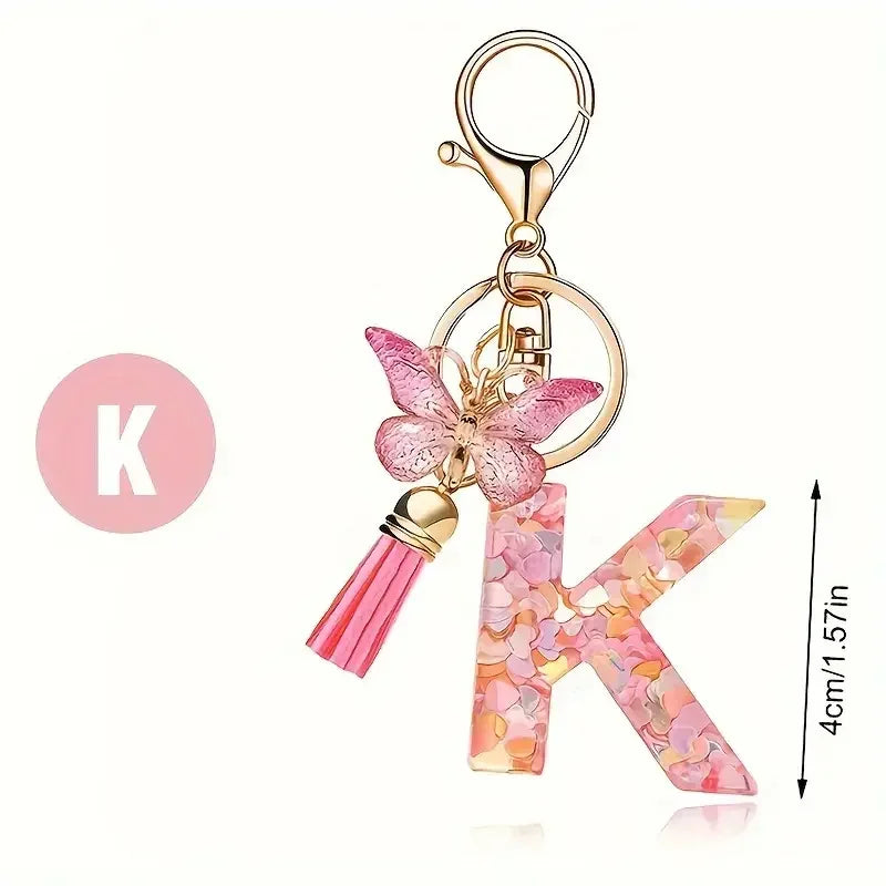 Bijou de Sac Initiale – Porte-clés Fleur Personnalisé