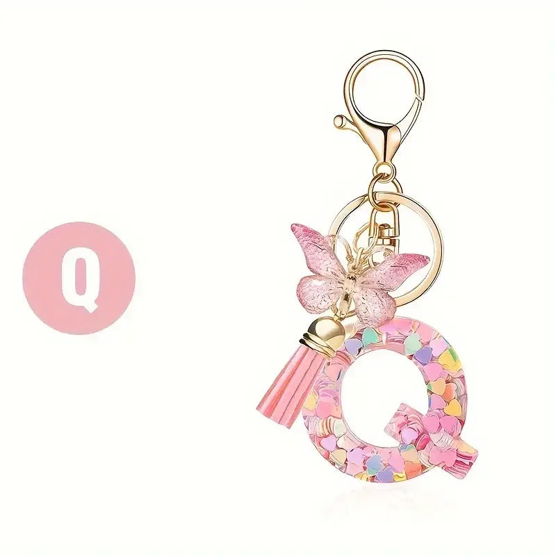 Bijou de Sac Initiale – Porte-clés Fleur Personnalisé