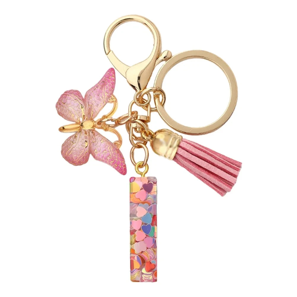 Bijou de Sac Initiale – Porte-clés Fleur Personnalisé