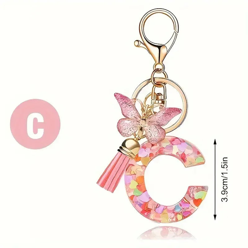 Bijou de Sac Initiale – Porte-clés Fleur Personnalisé
